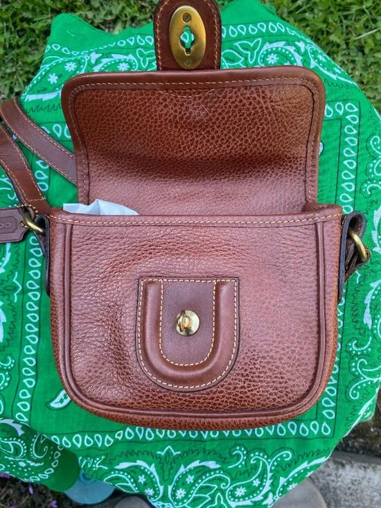 Vintage Coach Sheridan Durham Brown Pebble Leather Mini Crossbody Bag - Picture 5 of 16